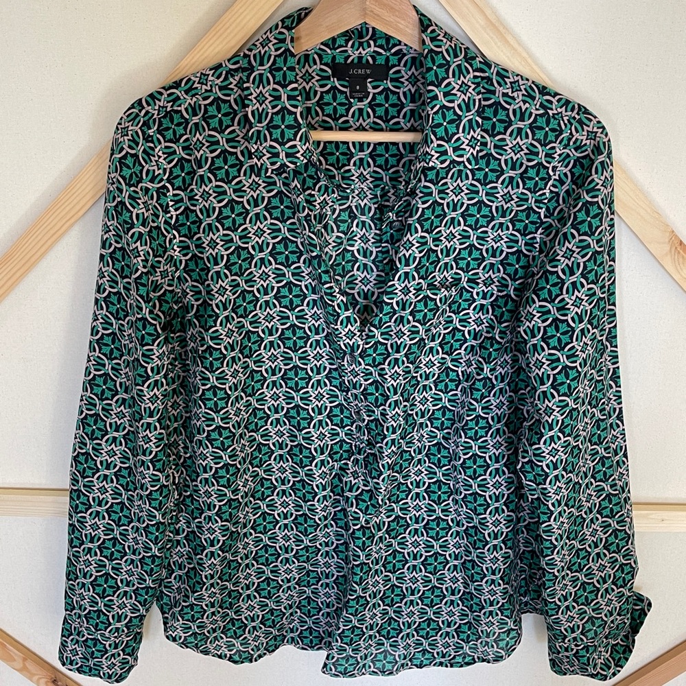 J. Crew Geometric Tunic with Collar